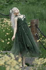 Green Forestry Asymmetric Hem Sweet Chinese Style Lolita Jsk Dress - Product - 7