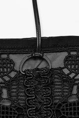 Black Sleeveless Skeleton Embroidery Ripped Women's Gothic Corset - Product - 6