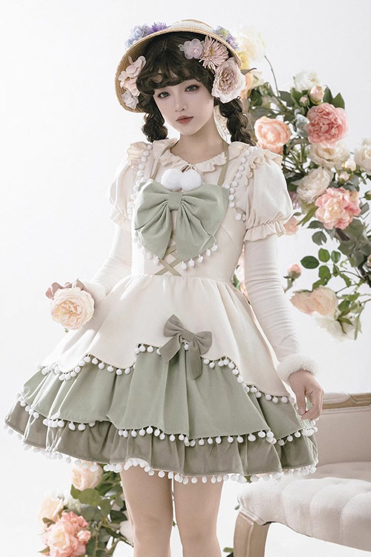 Confession Function Multi-layer Ruffle Bowknot Color Matching Autumn Winter Sweet Lolita Jsk Dress - Product - 11