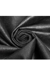 Black Long Sleeve Stand Up Collar Front Metal Decoration Paisley Pattern Embossed Velvet Men's Gothic Coat With Cloak - Product - 8