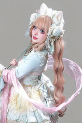 Creamy Gold Soft Waves with Light Airy Bangs Twin-Tail Wig Set - Product - 4