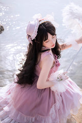Gradient Pink Fishbone Elegant Ballet Sweet Lolita Jsk Dress - Product - 8