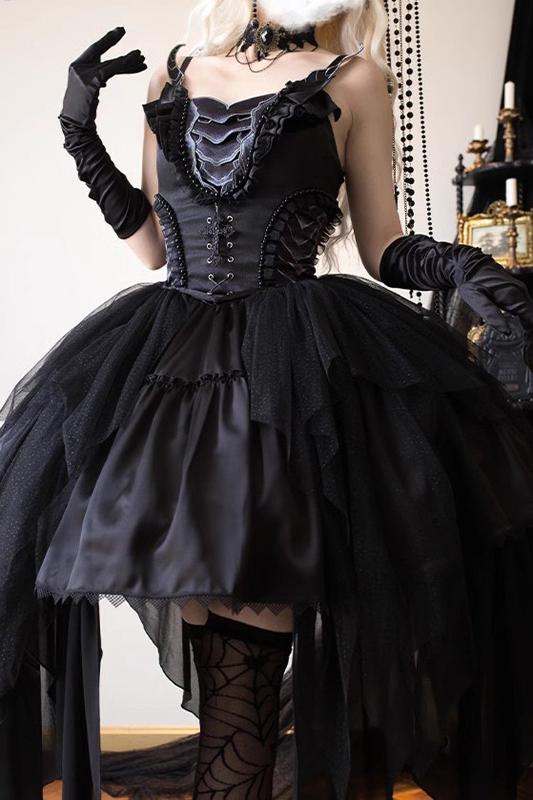 Black Goat of the Forest Lace-Up Gothic Elegant Lolita Dress - Product - 3