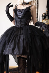 Black Goat of the Forest Lace-Up Gothic Elegant Lolita Dress - Product - 3