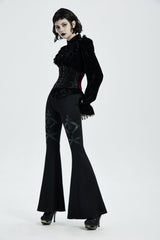 Red Jacquard Lace-Up Slim Women's Corset - Product - 1