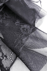 Black Off Shoulder Long Sleeves Lace Lace-Up Women's Gothic Mermaid Wedding Dress - Product - 20