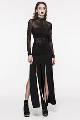 Black Flowing Tassel Women's Punk Skirt - Product - 4