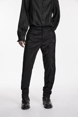 Black Jacquard Slim Men's Gothic Gorgeous Handsome Pants - Product - 9