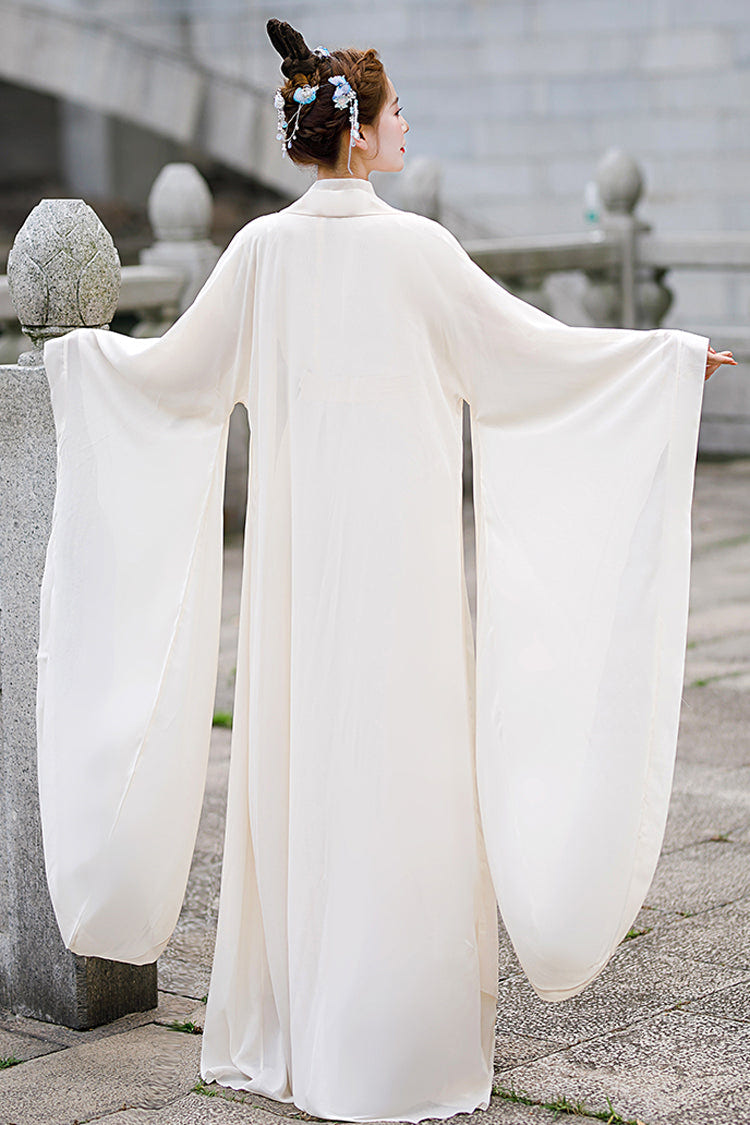 Beige Chang'E Ancient Costume Elegant Wide Sleeves Classic Hanfu Dress - Product - 5