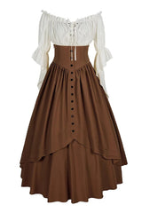 Gothic Elegant Ruffle Lolita Victorian Skirt 8 Colors - Brown - 3