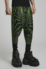 Green Halo Print Men's Sagging Pants - Product - 3