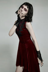 Black Jacquard Lace Women's Gothic Gloves - Product - 4