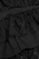 Black Multi-layer Hollow Stitching Lace Women's Gothic T-Shirt - Product - 7