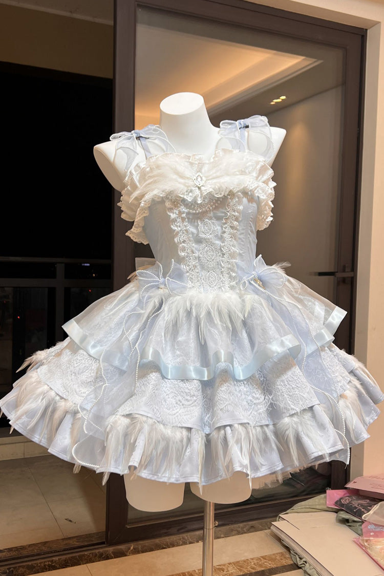 Wings Arrival Multi-layer Ruffle Bowknot Ballet Style Sweet Elegant Lolita Jsk Dress 3 Colors - Product - 8