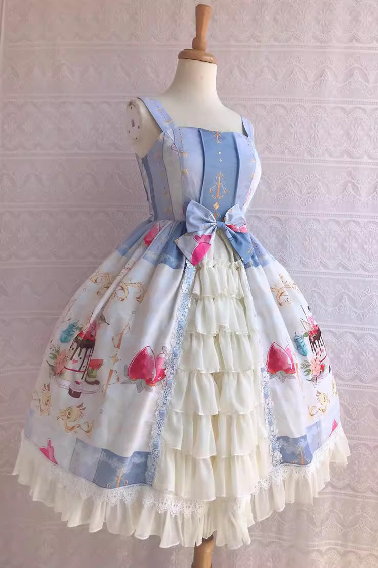 Coole zomer Dessertprint Ruche Vest Strik Zoet (alleen jurk) detailweergave 3