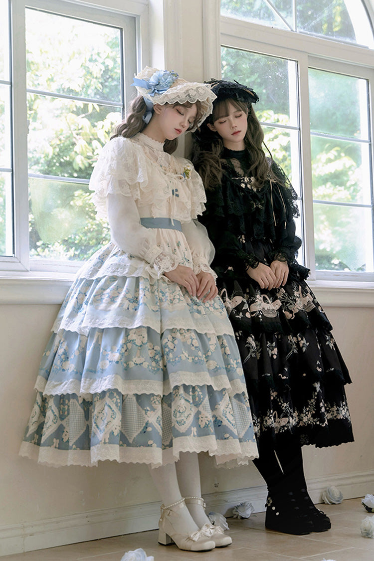 Letters and Poetry Multi-Layered Pastoral Style Print Embroidery Sweet Princess (Set) detail view 3