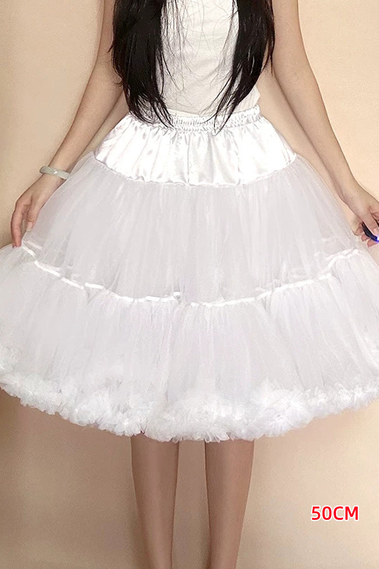 White Violent Boneless Sweet Lolita Long Petticoat - White(50CM) - 7