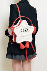 Red/White Headphone Star Cartoon Embroidered Sweet Lolita Backpack Ita Bag - Product - 9