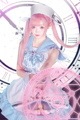 [Magical Girl] Doll Navy Collar Ruffle Bowknot Gothic Jirai Kei Japanese Dress 2 Colors - Product - 14