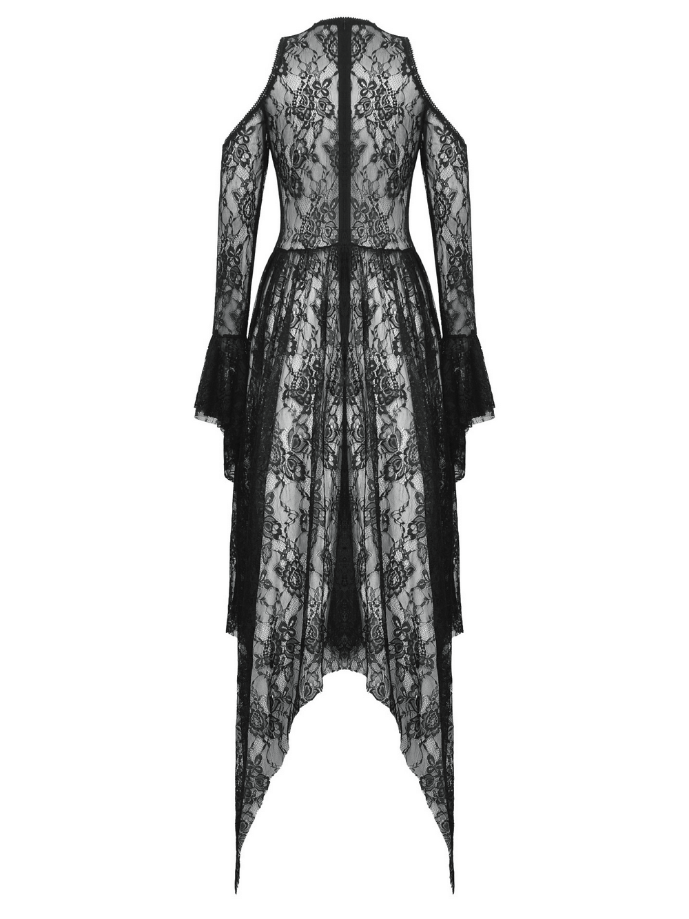 Female Gothic Lace Overlay Maxi Dress with Sleeves - image 5