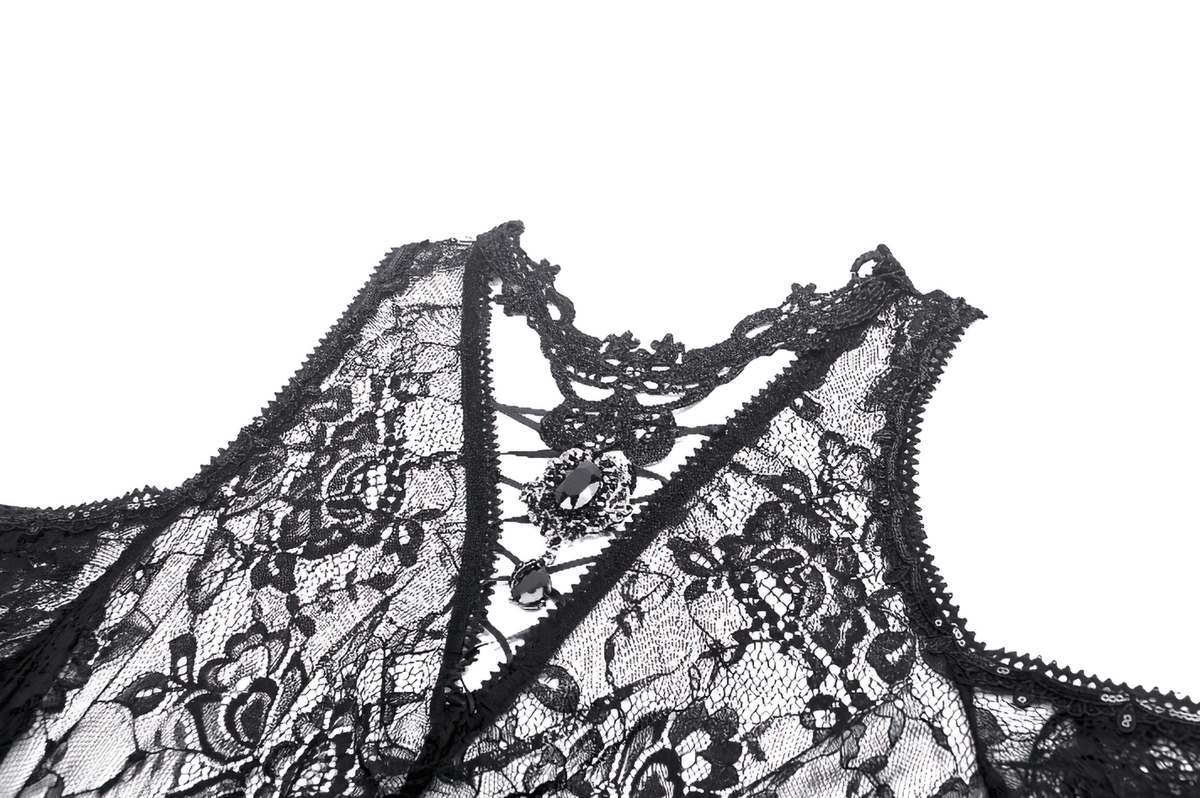 Female Gothic Lace Overlay Maxi Dress with Sleeves - image 6
