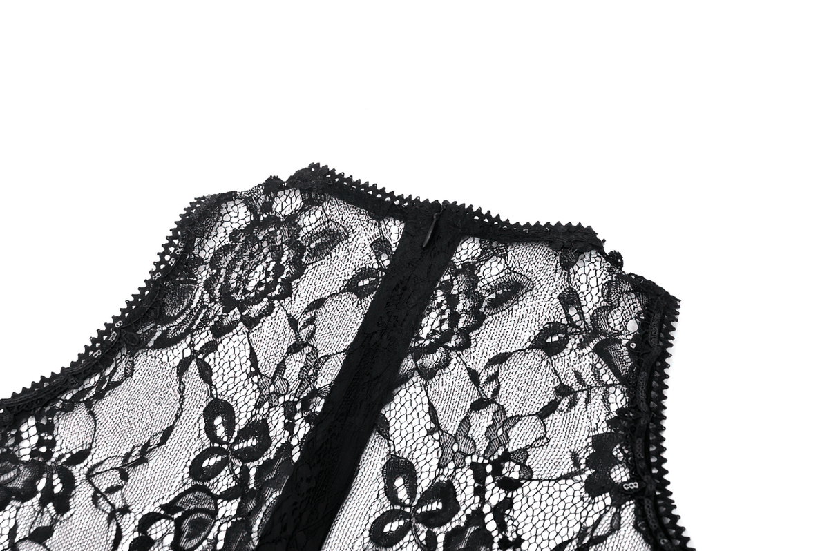 Female Gothic Lace Overlay Maxi Dress with Sleeves - image 7
