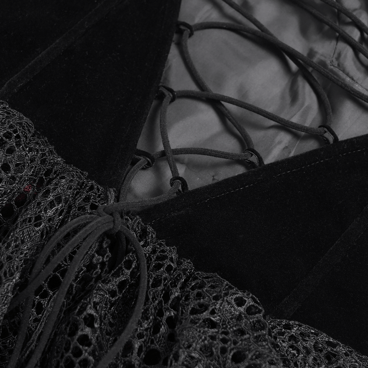 Female Gothic Lace-Up Dress with Ruffled Tulle Layers - image 10