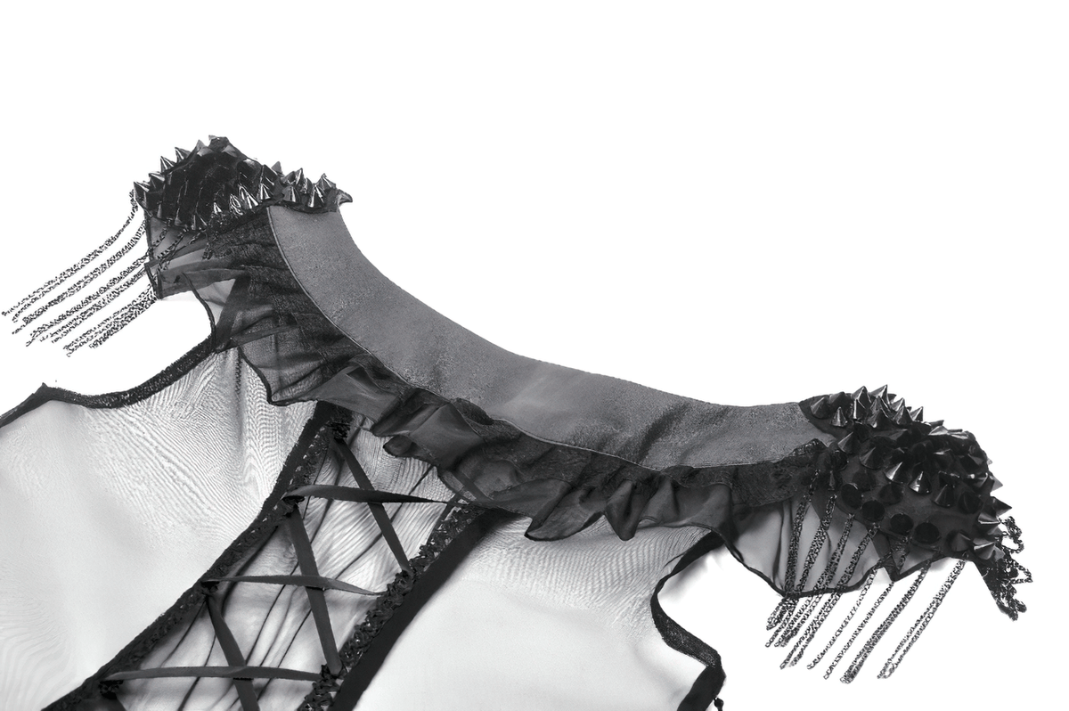 Female Lace-Up Tiered Tulle Dress with Ruffled Details - image 7
