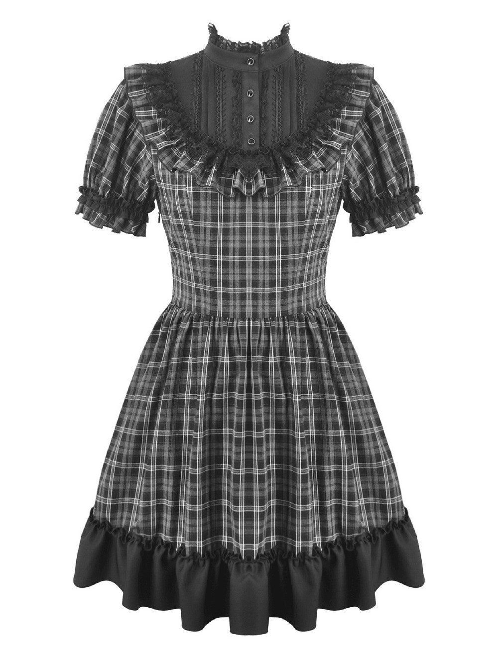 レースのRuffleのトリムおよびリボンが付いている女性のプライドLolitaの服 商品画像