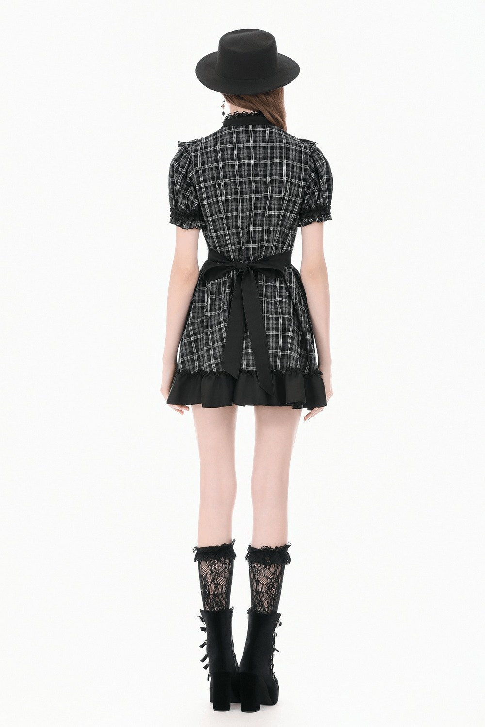 レースのRuffleのトリムおよびリボンが付いている女性のプライドLolitaの服 商品画像