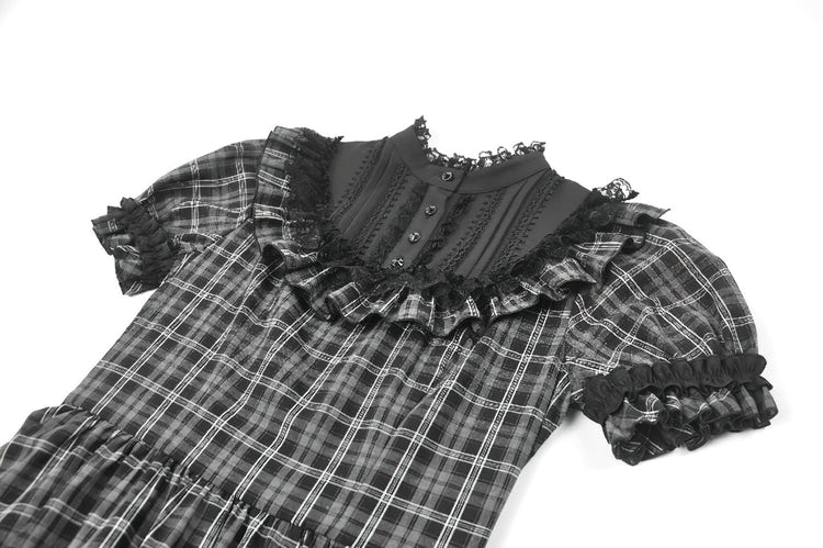 レースのRuffleのトリムおよびリボンが付いている女性のプライドLolitaの服 商品画像