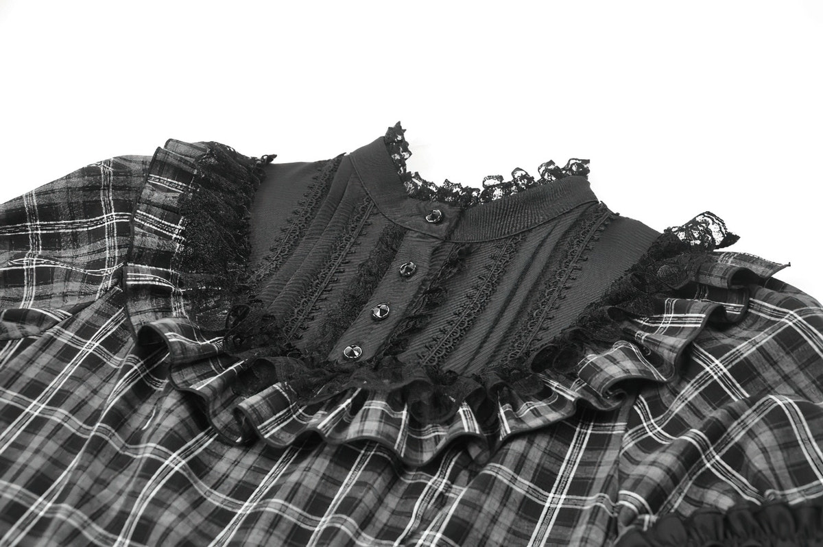 レースのRuffleのトリムおよびリボンが付いている女性のプライドLolitaの服 商品画像