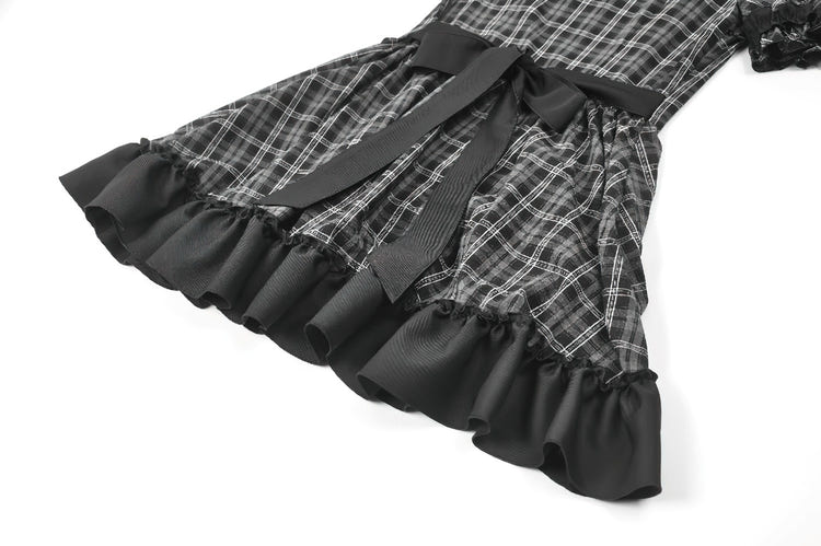 レースのRuffleのトリムおよびリボンが付いている女性のプライドLolitaの服 商品画像