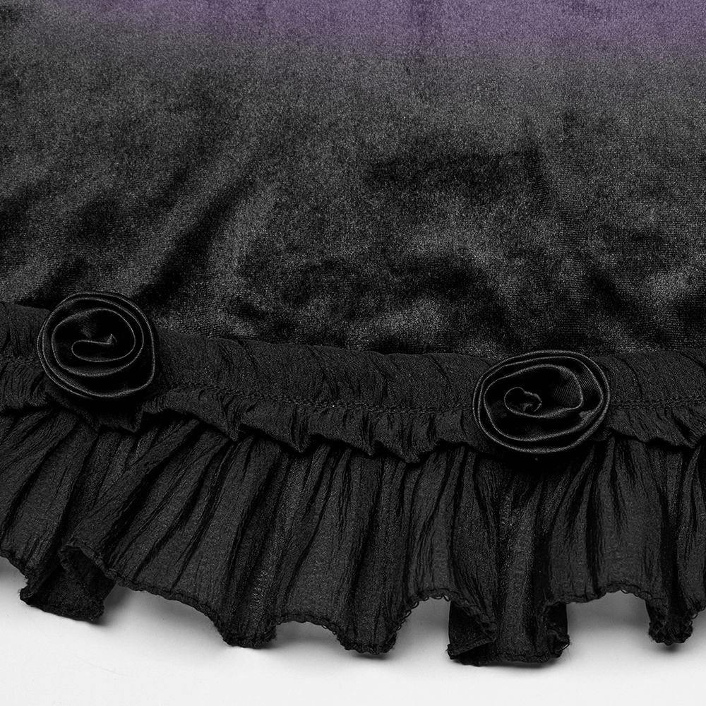 Female Sleeveless Velvet Dress with Lace and Ruffle Hem - image 7