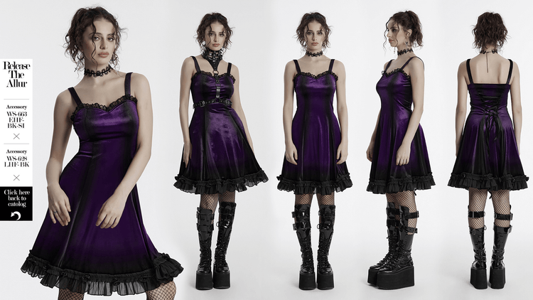Female Sleeveless Velvet Dress with Lace and Ruffle Hem - image 14