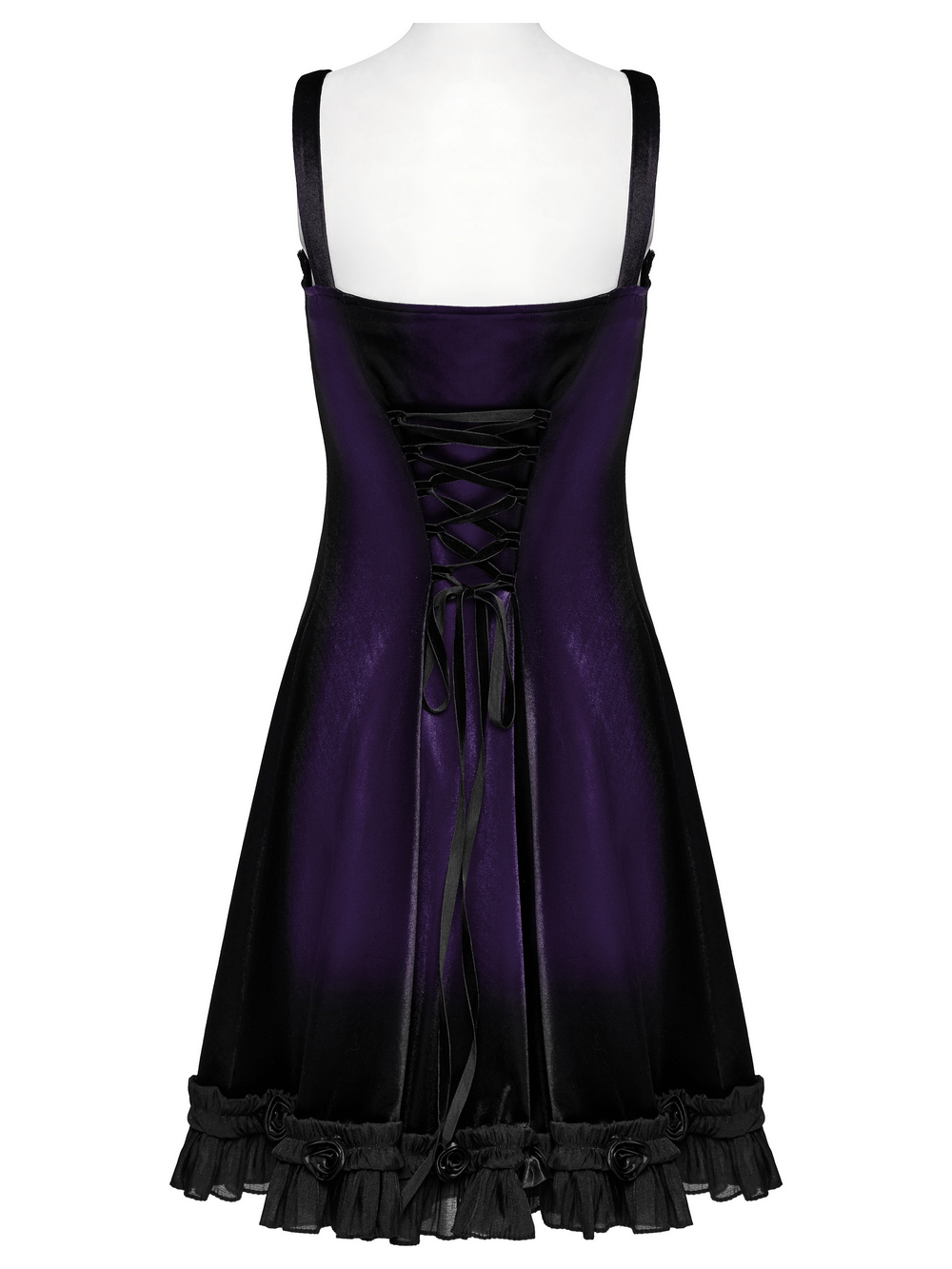 Female Sleeveless Velvet Dress with Lace and Ruffle Hem - image 6
