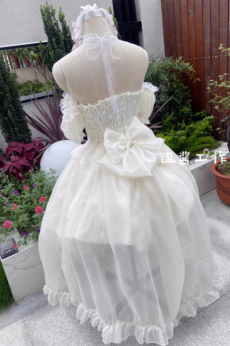 Ballet Twins Ruffle Bowknot Short Front Long Back Sweet Lolita Dress 2 Colors - Product - 4