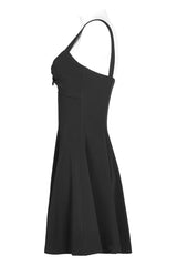 Black Suspender Hollow Mesh Metal PU Buckle Bow Design Sleeveless Women's Punk Dress - Product - 7