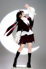 Red [Rabbit Hunt] Rabbit Ears Hooded Sweet Prince Handsome Ouji Lolita Coat - Product - 4