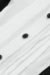 Black/White Harlequin Sharp Point Collar Long Puff Sleeves Women's Lolita Gothic Dress - Product - 13