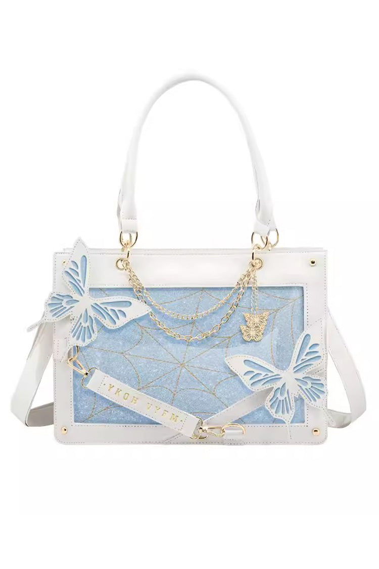 Maze Butterfly Gothic Lolita Shoulder Itabag 14 Colors - White/Blue - 12