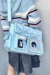 [Kitten Diary] Hidden Compartment Embroidered Bow Sweet Lolita Anime Itabag 8 Colors - Product - 9