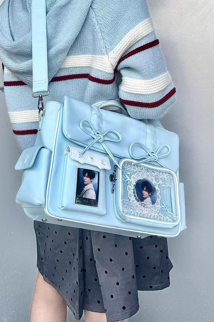 [Kitten Diary] Hidden Compartment Embroidered Bow Sweet Lolita Anime Itabag 8 Colors - Product - 9