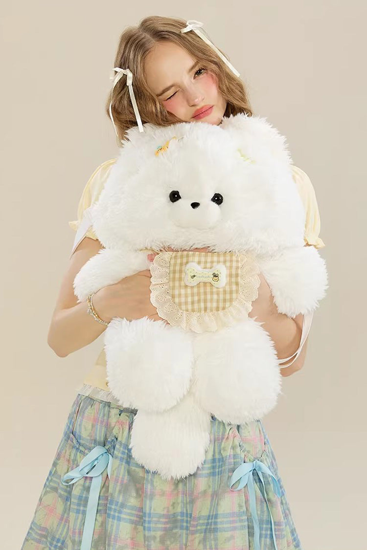 White Cute Samoyed Plush Toy Sweet Lolita Dog Backpack - Product - 3