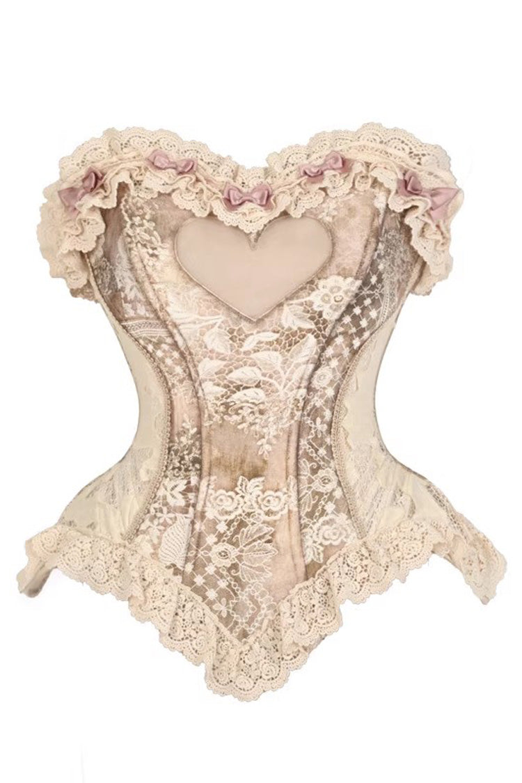 Light Brown [Cupid’s Poetry Box] Ruffle Embroidery Bowknot Lace Fishbone Classic Elegant Lolita Vest - Product - 3