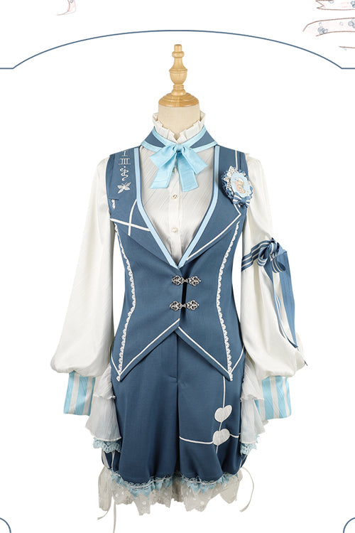 Alice Detective Retro Genuine Blue Ouji Lolita Vest - Product - 6