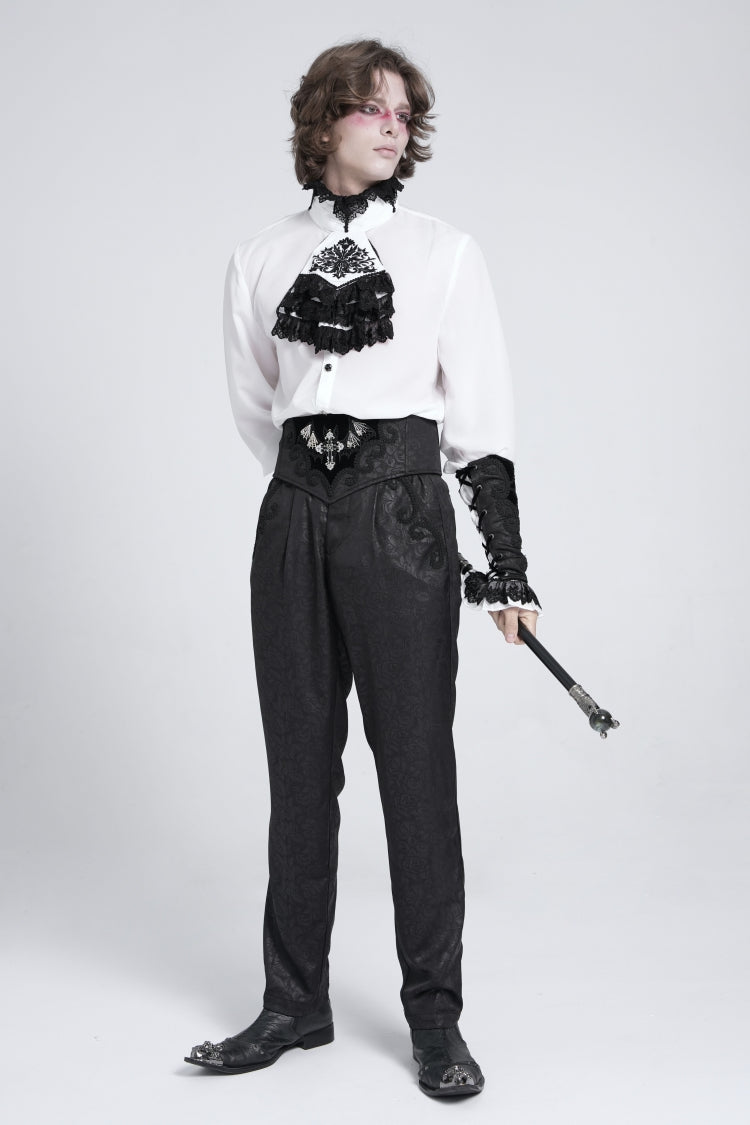 Black Embroidered Lace-Up Men's Gothic Accessory  Bat Embroidered Girdle - Product - 8
