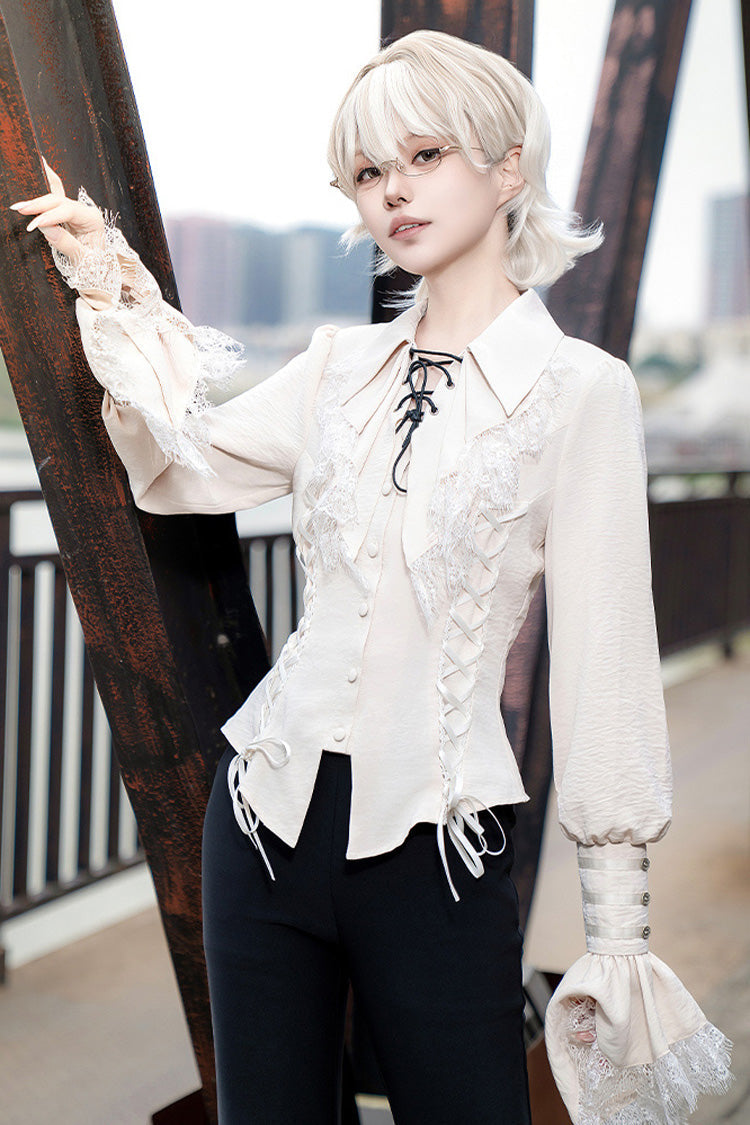 Black [Gold Hunter] Long Sleeves Pirate Style Gothic Long Pants - Product - 13