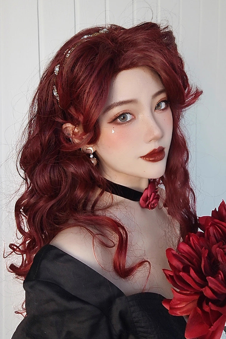 Dark Red [Villain Miss] Sweet Lolita Curly Wig - Product - 2