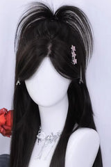 Sweet Daily Long Straight Lolita Wig with Side Part Bangs 2 Colors - Product - 3